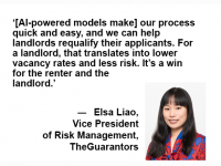 Elsa Liao TheGuarantors Rent Insurance AI quote